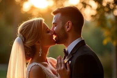 Sample wedding photography image of couple celebrating