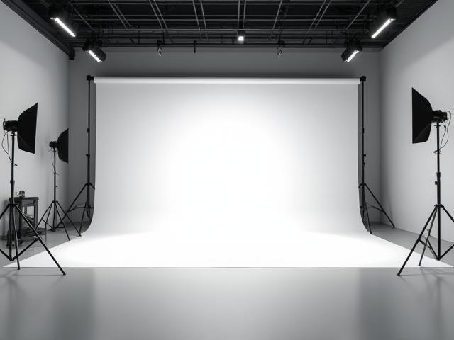 Wide view of the main studio shooting area with ample space